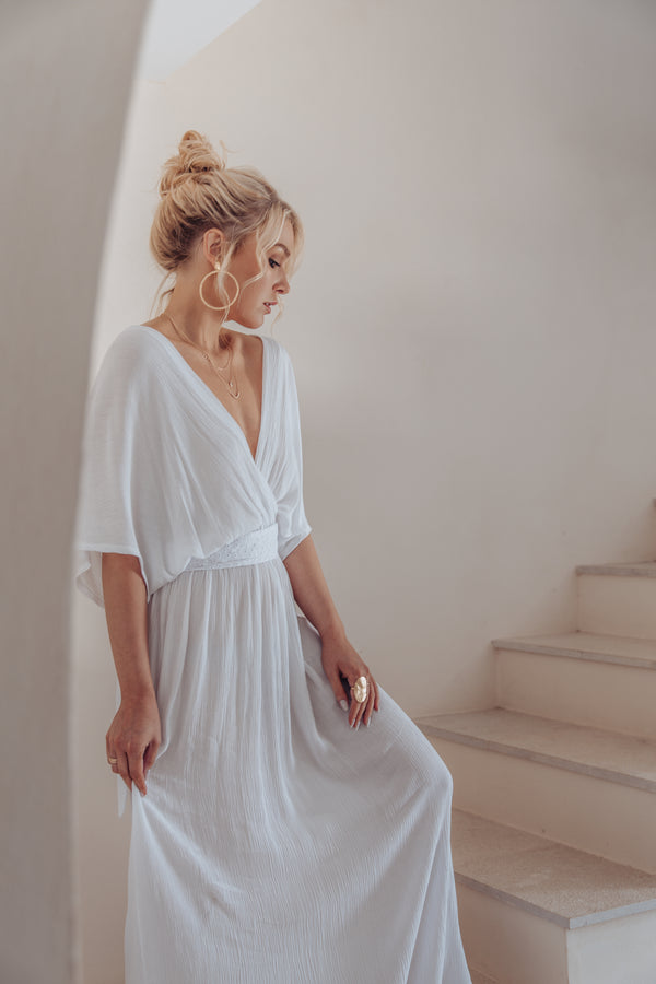 Athena viscose dress, white