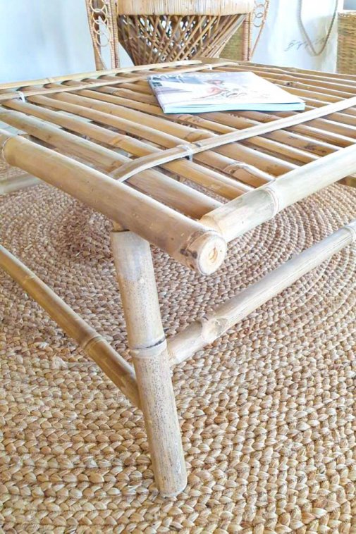 Bamboo sofa table, 70x70x32cm