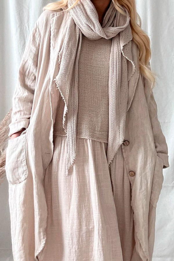 Aniston linen coat, sand