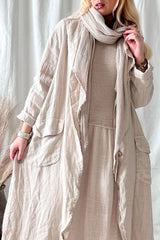 Aniston linen coat, sand