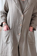 Aniston linen coat, taupe