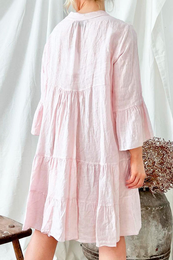 Ashley linen dress, rose