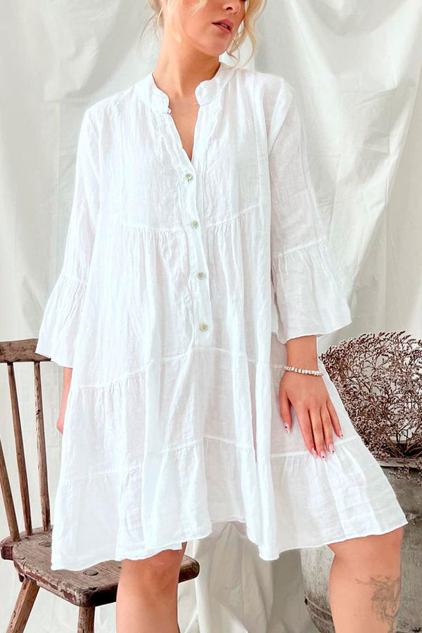 Ashley linen dress, white