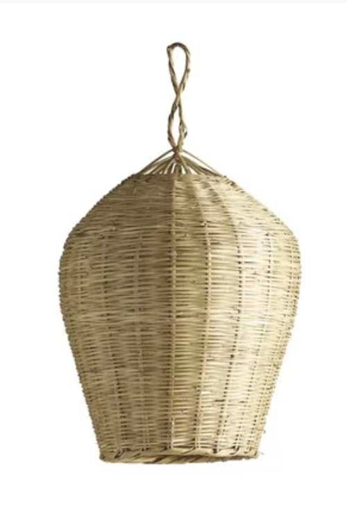 Basket pendant lampshade, natural