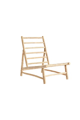 Bamboo lounge chair, grey, 55x87x80cm
