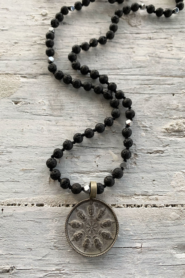 Buddha 40 necklace 90cm, black