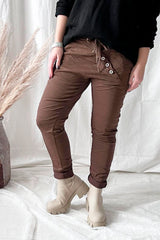 Casual cotton joggers, brownie