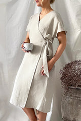Claire linen dress, natural