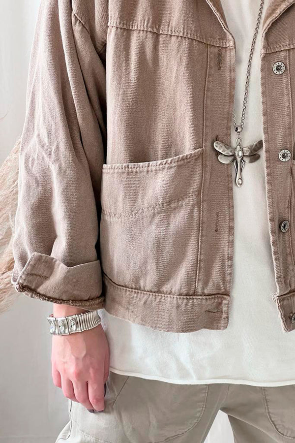Demi cropped jacket, beige