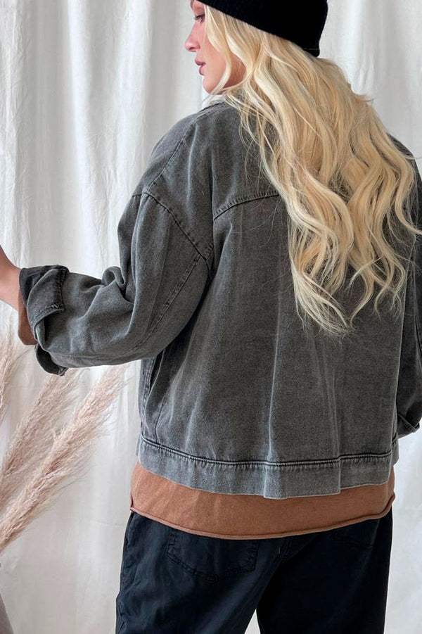 Demi cropped jacket, grey