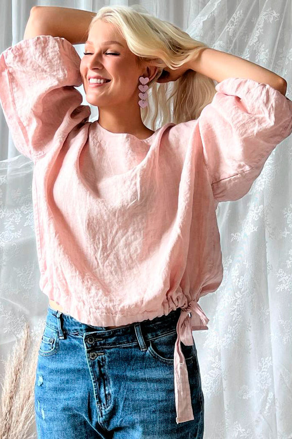 Desiree linen blouse, light pink