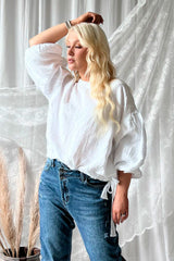 Desiree linen blouse, white