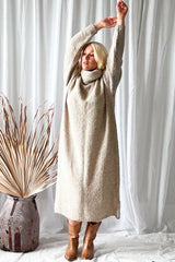 Dreaming of you knit dress, beige