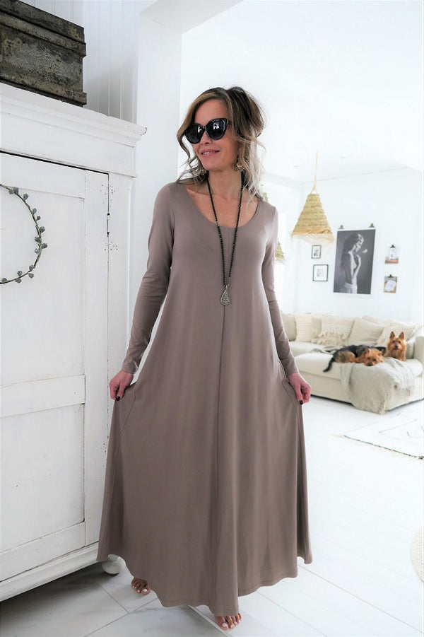 Bamboo my story maxi dress, taupe