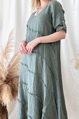 Edda linen dress, khaki