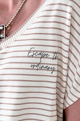 Escape t-shirt, beige stripe