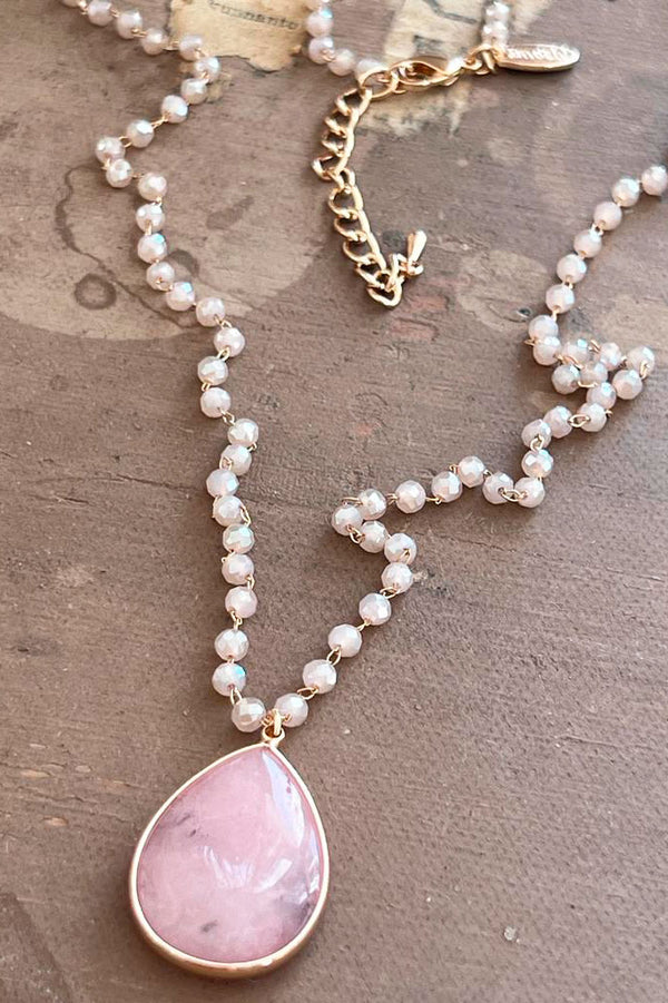 Everly necklace, old pink