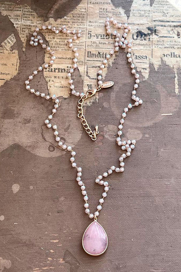 Everly necklace, old pink