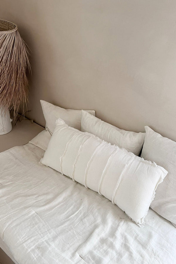 Gajan linen cushion, white