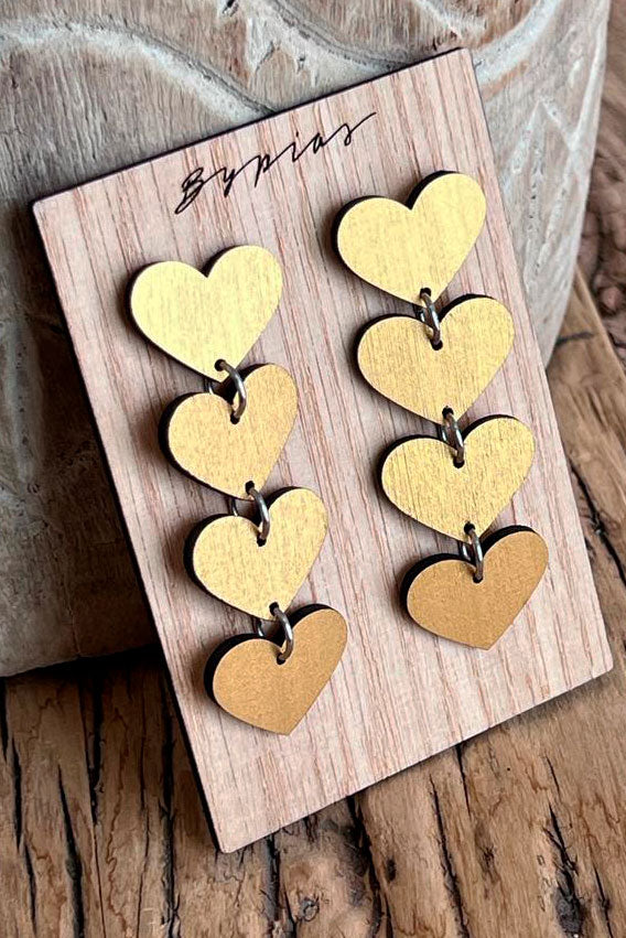 Heart earrings, gold
