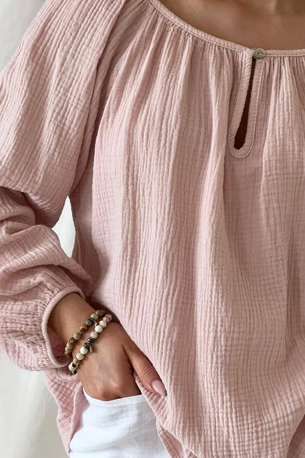 Jasmine cotton shirt, light pink