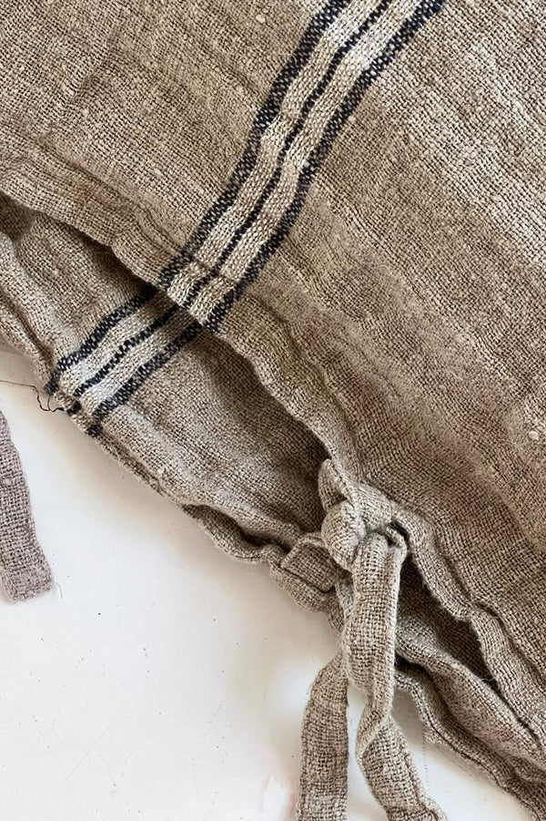 Kuruva linen cushion cover, natural/marine