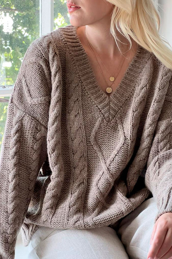 Lauren braided knit, taupe