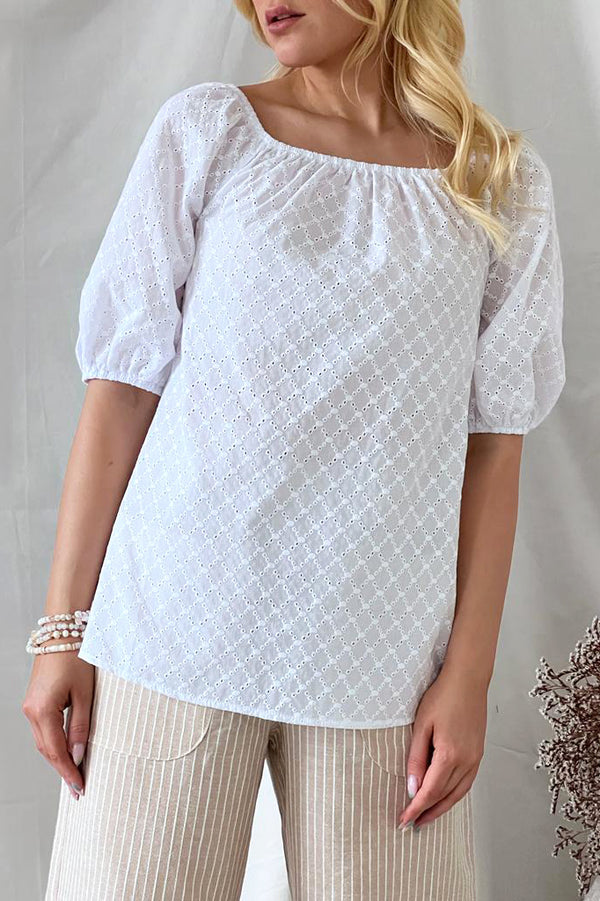 Louise cotton shirt, white