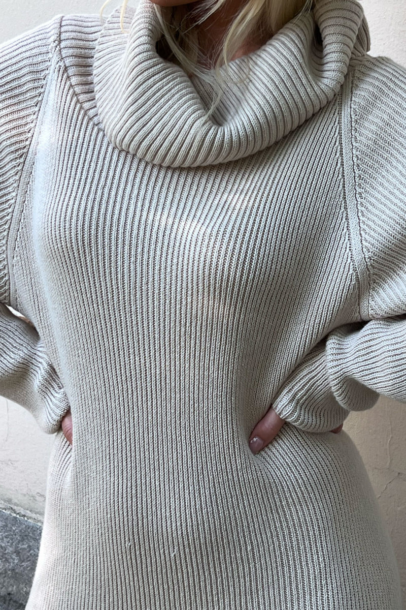Maia polo knit dress, beige