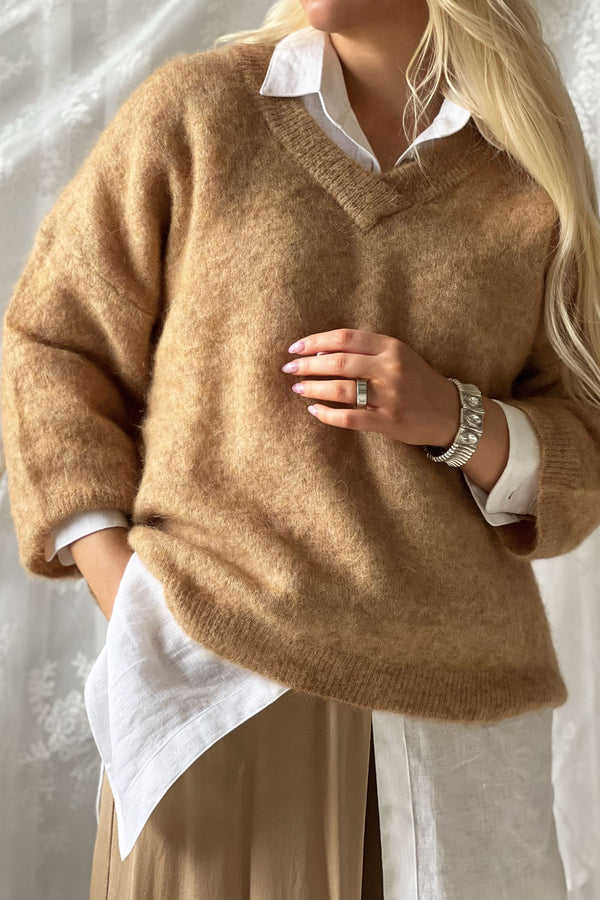 Norah alpaca blend knit, caramel