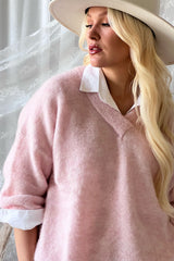 Norah alpaca blend knit, soft pink