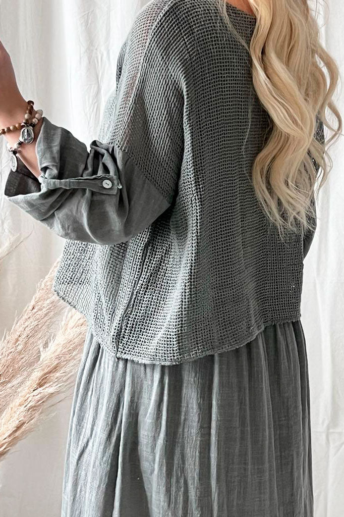 Octavia mesh dress, graphite