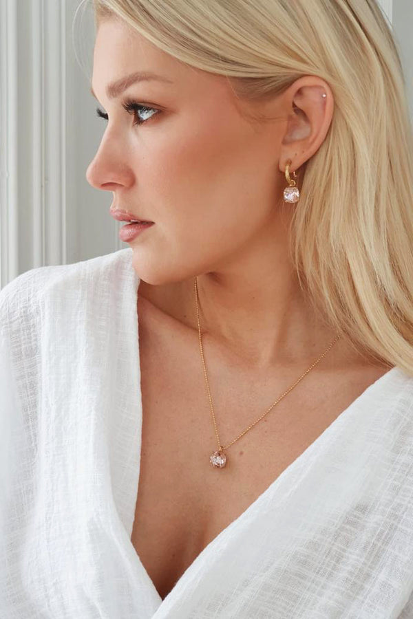 Carla Swarovski earrings, vintage pink