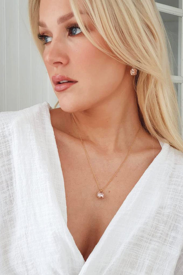 Carla Swarovski necklace, vintage pink
