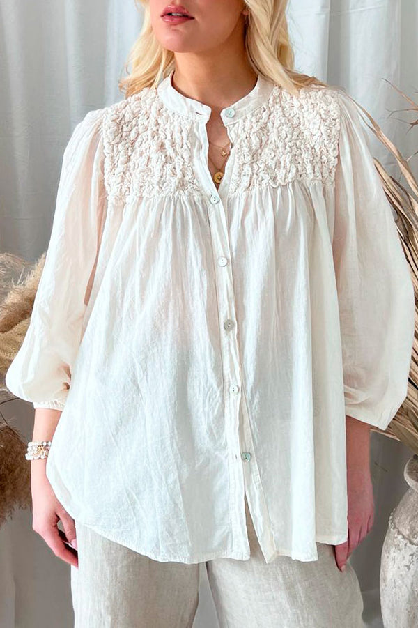 Penelope cotton shirt, cream