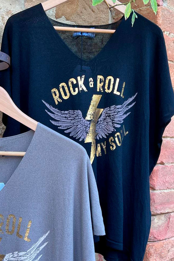 Rock and Roll t-shirt, black