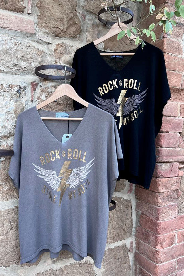 Rock and Roll t-shirt, taupe
