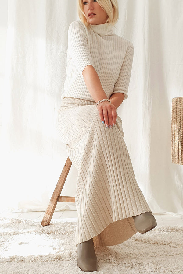 Sassy knit skirt, beige