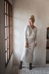 Sassy knit skirt, off white