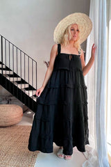 Seychelles cotton dress, black