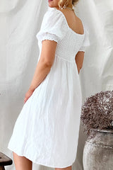 Shannon linen dress, white