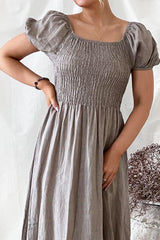 Shila linen dress, taupe