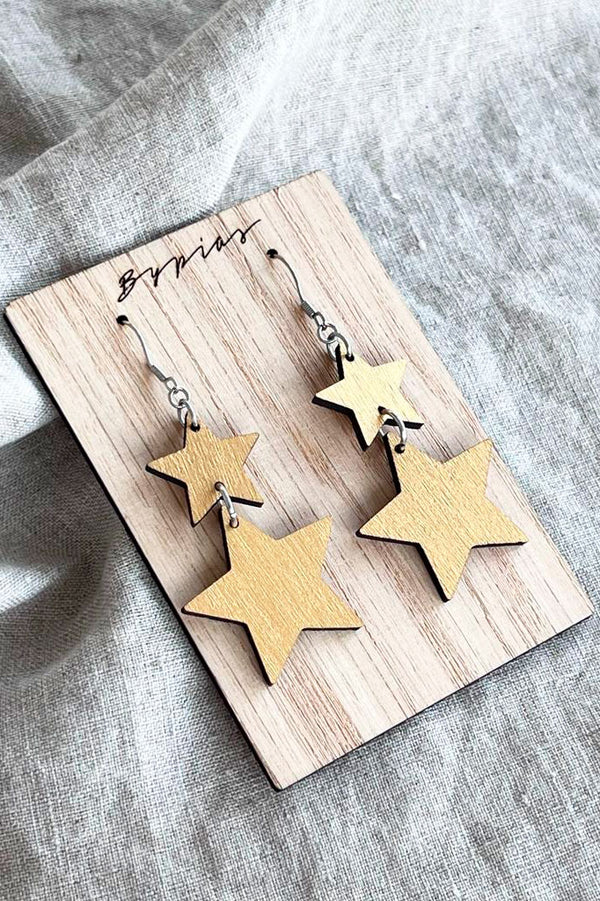 Star earrings, gold