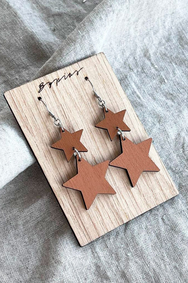 Star earrings, sienna