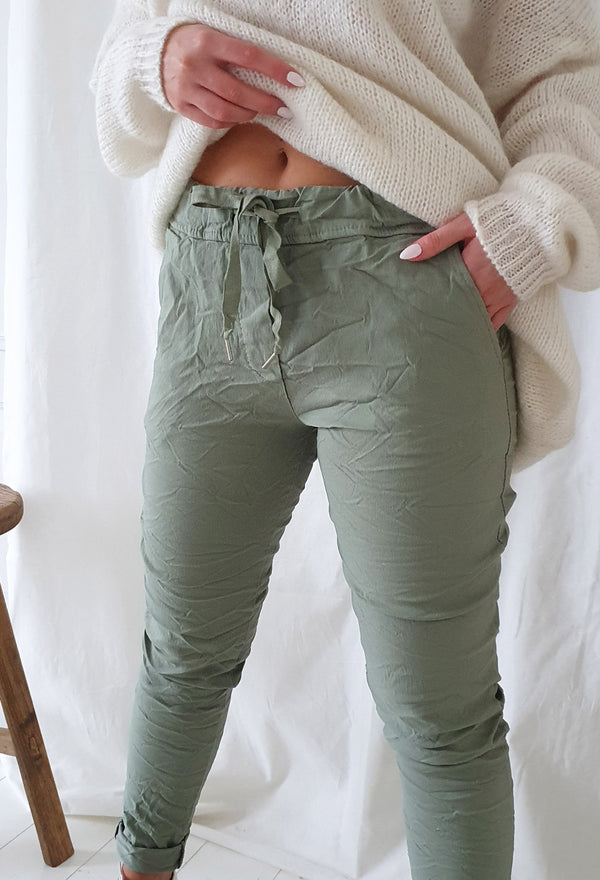 Stretch joggers, olive