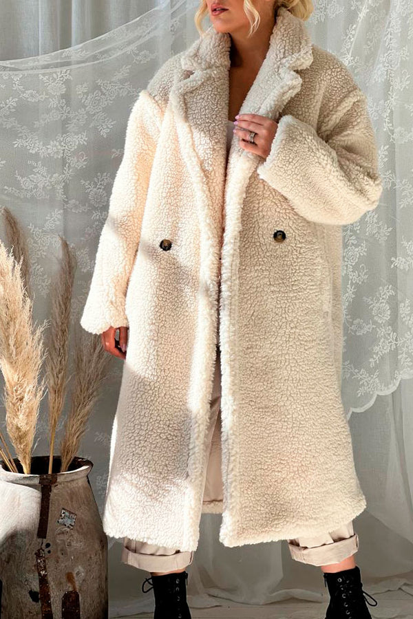 Teddy fur coat, cream