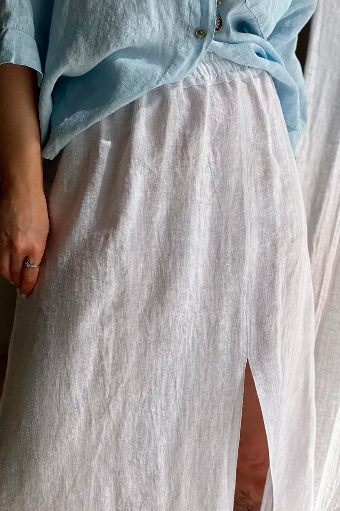 Vanessa linen skirt, white