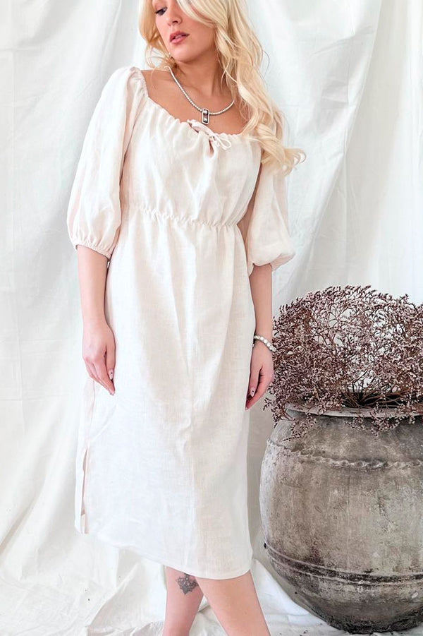 Vivienne linen dress, cream