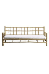 Bamboo sofa, white 177x76x70cm