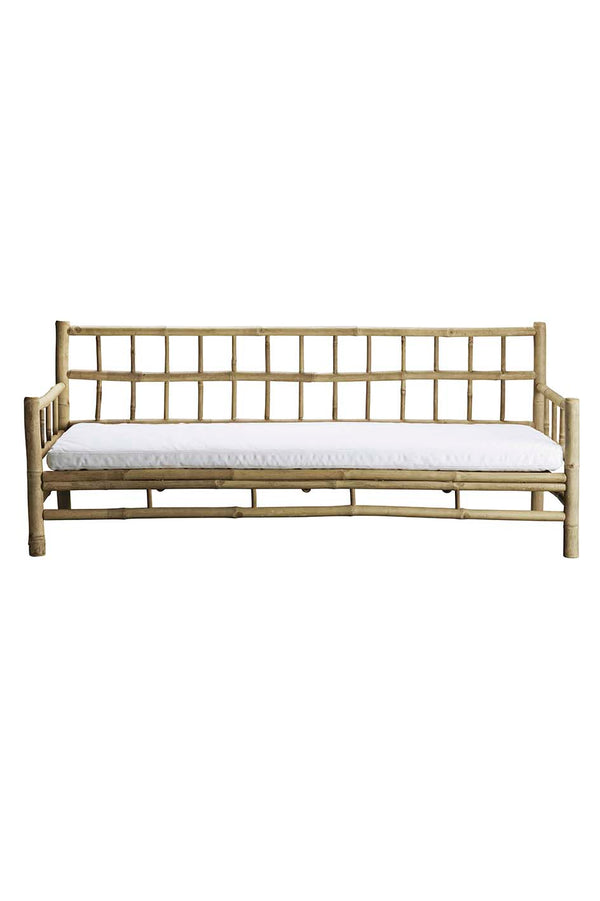 Bamboo sofa, white 177x76x70cm